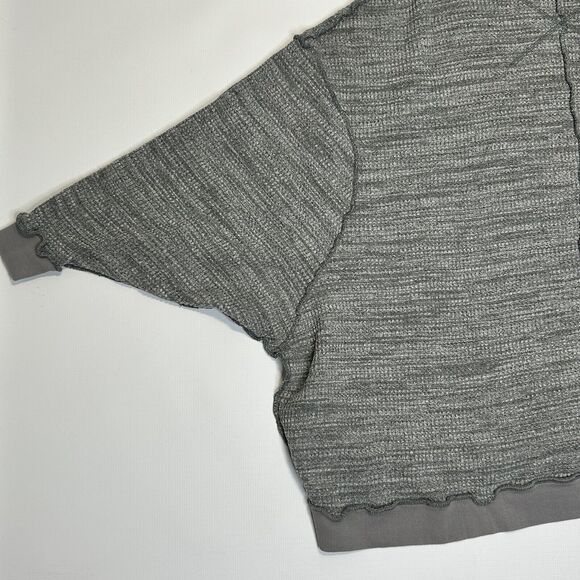 We the Free People Thermal Waffle Knit Top Shirt Size Small Gray Oversized - Picture 8 of 12